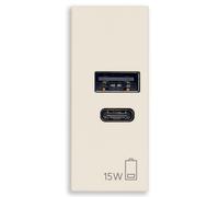 Alimentatore USB A+C 5V 15W canapa serie Linea vimar 30292.AC15C
