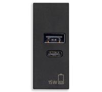 Presa USB C Vimar Linea 1 modulo 15W nero - 30292.AC15G