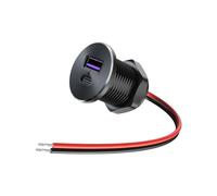 Presa USB da 12 V da Incasso, 30 W PD Type-C e Porta di Ricarica Rapida per Auto In Alluminio QC3.0 da 18 W per , Roulotte, Camion, Barche