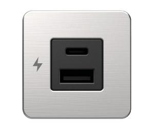 Presa USB doppia C SCANSTRUT TILE inox - 1 PZ - 14.195.92 - 1419592