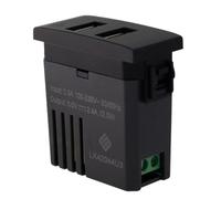 Presa USB Doppio, Caricatore USB 2 Porte, Compatibile Con Bticino Living, Compatibile Con Vimar Plana (2 Porte USB 5V 2.4A, Nero)