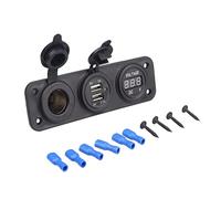 Presa USB for montaggio a pannello for telefono cellulare con voltmetro LED, adattatore for accendisigari, for auto