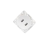 Presa USB - Parte con 2 porte USB, ingresso tedesco/francese, colore bianco, ideale per caricare dispositivi elettronici contemporaneamente.