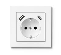 Presa USB, presa con caricatore USB e 1 porta di tipo C da 3,4 A, bianco puro
