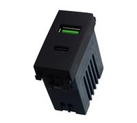 Presa USB Type-C a 2 posti nera compatibile Vimar Arké