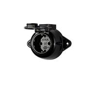 Presa vintage da parete rotonda retrò 1 x nero IP44 con copertura (IP44 1 presa di corrente nero)