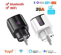 Presa WiFi 20A con monitoraggio dell'alimentazione Tuya Smart EU Plug Timer Presa blocco bambini Google Home Alice SmartThings Alexa