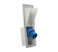 Presada incasso maschio CEE17 16A - tappo girevole - base bianca