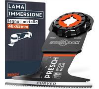 Presch Lama Multifunzione Legno e Metallo 40x65mm - Lama Starlock per sostituzione senza attrezzi - Tagli precisi con denti in bimetallo e design Curved-Tec - Accessorio multiutensile professionale