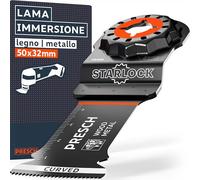Presch Lama Multifunzione Legno e Metallo 50x32mm - Lama Starlock per sostituzione senza attrezzi - Tagli precisi con denti in bimetallo e design Curved-Tec - Accessorio multiutensile professionale