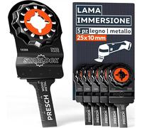 Presch Lame Multifunzione Legno e Metallo 25x10mm 5 pz. - Lame Starlock per sostituzione senza attrezzi - Taglio preciso con denti bimetallici e forma sfalsata - Accessori multiutensile professionale