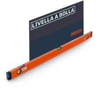 Presch Livella a bolla 120cm - Fiala infrangibile con pendenza 2% - Finestra di lettura verticale - Tappi antiscivolo innovativi - Superficie di misura precisa