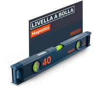 Presch Livella a bolla magnetica 40cm - Fiala infrangibile con pendenza 2% - Finestra di lettura verticale - Tappi antiscivolo innovativi - Superficie di misura precisa