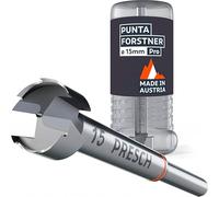 Presch Punta Forstner Ø 15mm - Punta per legno di alta qualità e durata con taglienti estremamente affilati - Punta centrale precisa per una perfetta concentricità