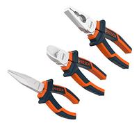 Presch Set di 3 pinze - Set professionale con pinza a becchi mezzotondi, tronchese 160 mm e pinza universale 180 mm