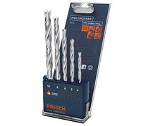 Presch Set Punte Legno in HSS Cobalto 5 pz. - Punte per Legno HSS in Lega di Cobalto per Tutti i Tipi di Legno - Set Duraturo di Punte Elicoidali per Legno Professionali - Ø 4-10mm