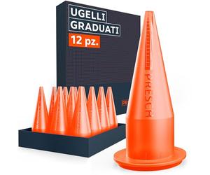 Presch Set Punte per Silicone 12 pz. con scala integrata - Per tutte le pistola per silicone da 600 ml - Ugelli a punta aperta - flusso elevato