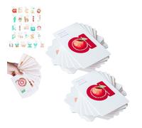 Preschool Alphabet Tool,Embedded Pictograph Mnemonic Alphabet Flash Cards,Learn Letter Sounds up to 2X Faster,26 Pcs ABC Vocabulary Flashcards,Learn Letters and Sounds Fast (2 Set)