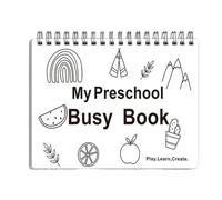 Preschool Learning Books, Kids Activity Workbook, Reusable Busy Learning Pages, With Letters Shapes Numbers, Educational Toys for Children, Kindergarten, Travel, Classroom, Home, School
