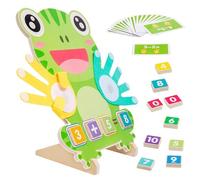 Preschool Math Toys - Frog Shaped Mathematics Teaching Aids | Finger Counting Math Toy | Wooden Number Decomposition Educational Toy, Addition Subtraction Color Recognition Matching Learning Tool