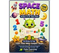 Preschool Space Math Workbook Numbers 1 to 20: Space Theme Math Workbook for PreK and Kindergarten, Count Trace Write Compare Numbers and Shapes with Ten Frames, Ages 3 to 5