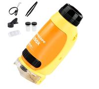 Preschool STEM Project Toy, Small Educational Microscope for Student Science Lab | Microscope portatile per bambini | Pocket 50X 250X LED Lighted Kit |