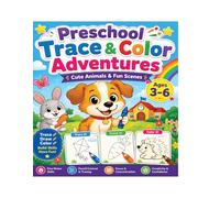 Preschool Trace & Color Adventures: Cute Animals & Fun Scenes for Kids Ages 3-6 (83 Pages)
