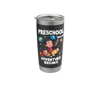 Preschool Where The Adventure Begins Back To School For Boys Bicchiere termico in acciaio inox doppia parete