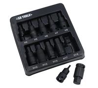 Prese a brugola esagonali corte a impatto metrico 1/2" unità 4 - 19 mm 10 pz