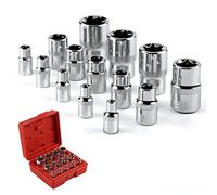 Prese a forma di stella 14 prese a stella E-Torx femmina SOONAN scatola di bussola Torx a forma di stella in acciaio Cr-V, 3 specifiche 1/4", 3/8", 1/2", con scatola pratica