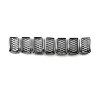 Prese d'aria del cofano Compatibile Con Jeep Per Grand Per Cherokee 2017 2018 2019 2020 2021 Paraurti Anteriore Griglia A Nido D'ape Maglia Griglia Di Copertura Trim Decor(Chrome)