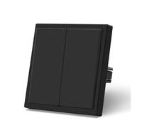 Prese di corrente a muro da 16 A, interruttori della luce a LED a parete con pulsante grande, doppia porta ricarica USB for telefono, 5 V, nero, serie E for la casa(2Gang)