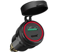 Prese DIN a USB per Ricarica Rapida Moto BMW, Metallo PD 3.0 & 18W QC 3.0 Adatt