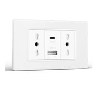 Prese Elettriche da Muro Presa Bipasso con USB A e USB C Presa Bivalente 10A/16A