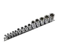 Prese femmina Torx / Star set 14 pezzi unità 1/4" / 3/8" e 1/2" E4 - E24