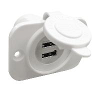 Prese incasso doppia USB bianca