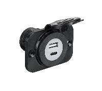 Prese incasso doppia USB cover nera