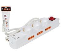 PRESE - MULTIPRESE BRIXO 9 POSTI BIPASSO/SCHUCO/USB - CON INTERRUTTORE