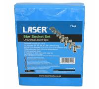 Prese Torx Star femmina 1/4" + 3/8" Drive E su giunto universale oscillante E...