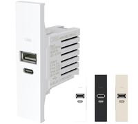 Prese USB Orbis Minicarg 1 modulo USB-A + USB-C con 3 frontalini - OB140623