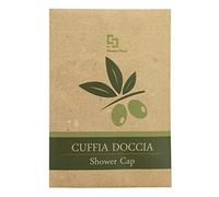 PRESENT-MORE - Cuffia Doccia Monouso 100 Pezzi - Linea Beauty Oil - Cuffia Doccia in Polietilene con Elastico - Packaging Ecologico in Stone Paper - Ideale per Hotel e B&B
