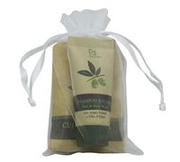 PRESENT-MORE - Set Cortesia 15 Ospiti Beauty Oil - Fragranza Tahitian - Contiene: Shampoo Doccia, Sapone e Cuffia - Made in Italy - Per Hotel e B&B