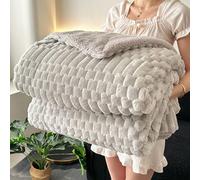 Presentata in pile di comfort peluche, materiale morbido morbido, bei tiro carino per sedia del divano del divano, decorazioni per la casa di tutte le stagioni argento 200 * 220cm