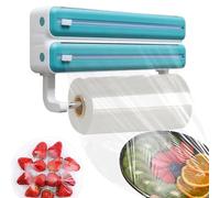 Presentatore di laminazione a parete - Distributore in alluminio da 14 pollici con taglierina, barra in tessuto, organizzatore per imballaggi alimentari, design della traccia di diapositive | Porta