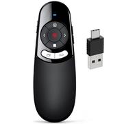 Presentatore USB C, telecomando PowerPoint senza fili, 2.4 GHz, Telecomando di presentazione rosso per Windows 7/8/10/Mac/Linux/Android/PowerPoint