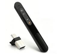 Presentatore wireless 2 in 1 USB Type-C 2.4GHz per PowerPoint, puntatore luminoso rosso multifunzione, compatibile con Windows, Mac e Linux, telecomando per computer portatile e PC