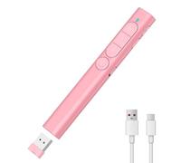 Presentatore Wireless Telecomando per Presentazioni PowerPoint Clicker | Ricaricabile con Hyperlink & Controllo Volume, Compatibile con Mac, PC, Laptop (Rosa)