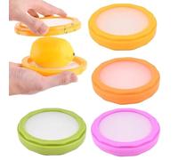 Presentazione del silicone riutilizzabile - Coperture di frutta in silicone, custodi vegetariani, pacchetto 4 a prova di perdite | Porta di formaggio al limone di avocado cipolla per preparazione insa