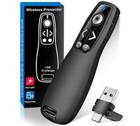 Presenter senza fili USB C, 2 in 1 tipo C e ricevitore USB PowerPoint, 2.4 GHz Presentatore, puntatore per presentazioni per Windows XP 7/8/10/Mac/Linux/Android