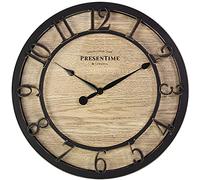 PRESENTIME & Co - Orologio da parete serie Farmhouse, 25,4 cm, stile cottage, design vintage, bronzo lucidato ad olio